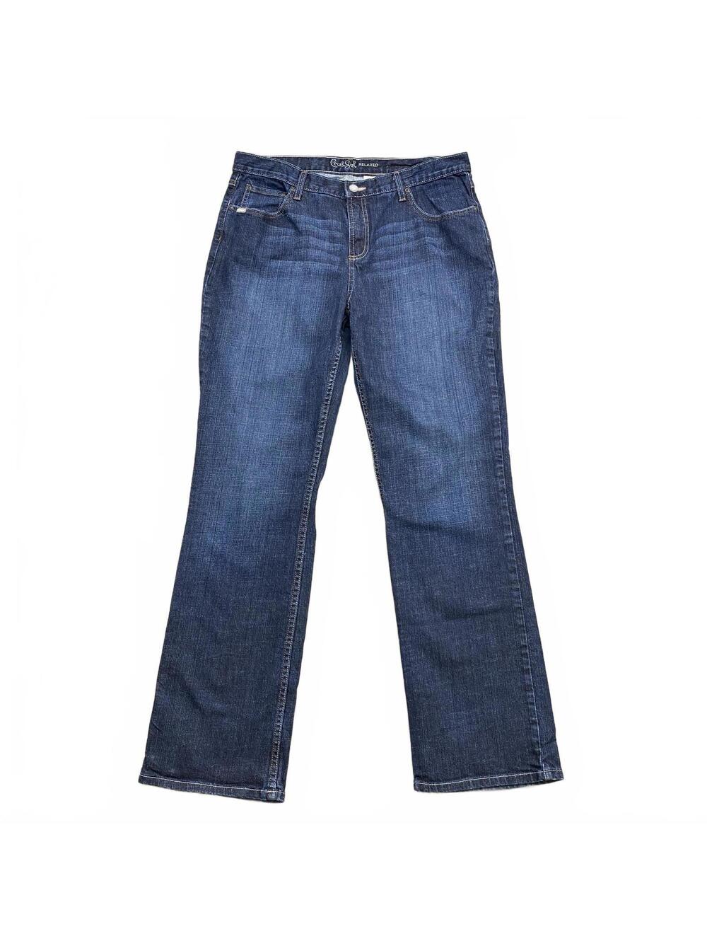 Vintage Cruel Girl Relaxed Bootcut Jeans Women's 15 Long Dark Denim Y2K
